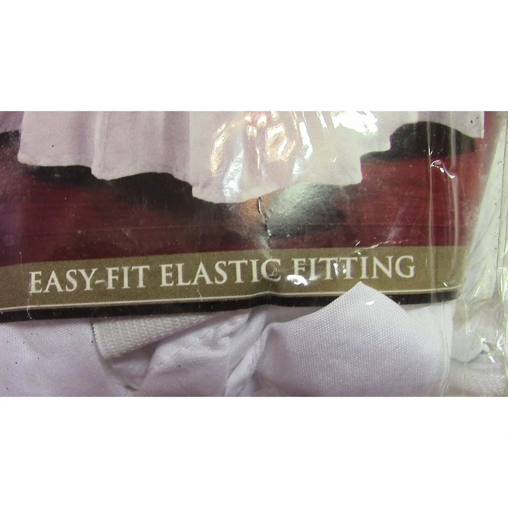 Wrap Around Bed Ruffle Queen/King Size White Elastic Fit NEW